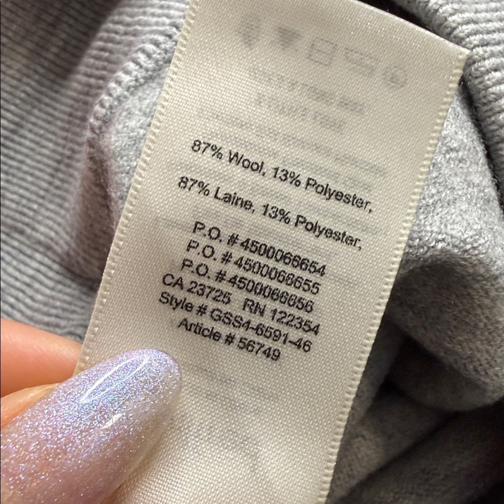 Wilfred XS Wool Blend Culottes Luxe Loungewear in light grey heather wool blend - Picture 6 of 6